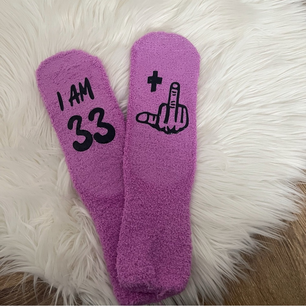 Birthday 33 fun 1990 socks.